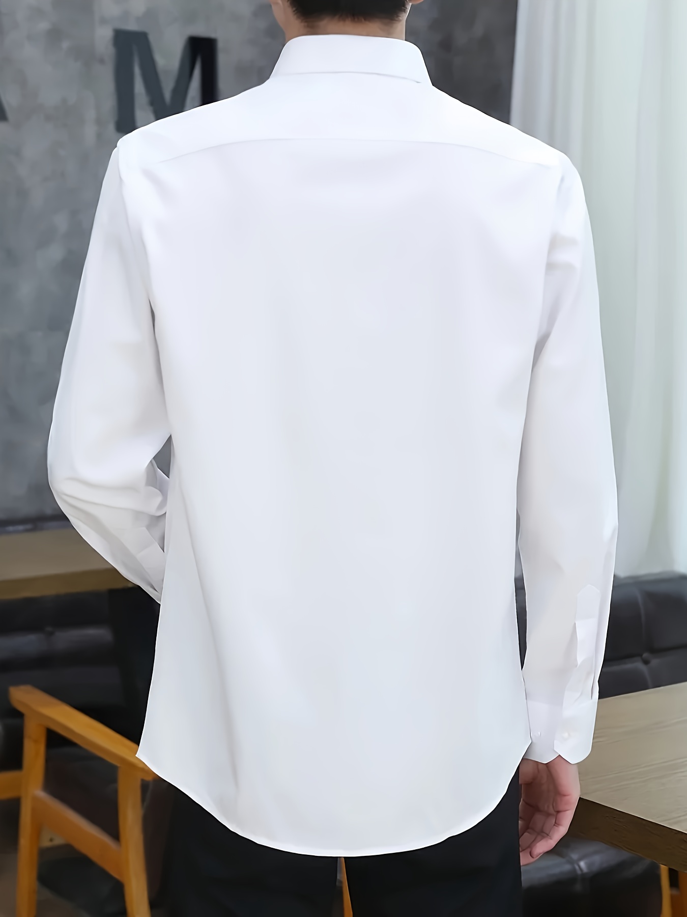 Classic Design Shirt, Men's Semi-formal Button Up Lapel Long Sleeve Shirt  For Spring Summer Business - Temu