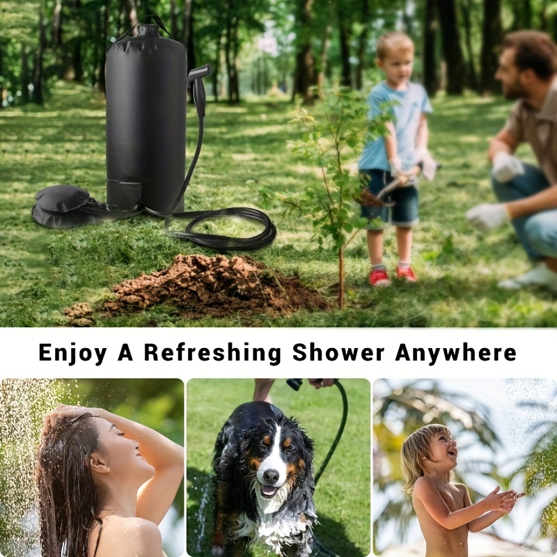 Glolaurge Portable Shower for Camping, Solar Shower with Electric Pump, 4  Gallons Camping Shower Bag for Beach Trip, Camping, and Hiking