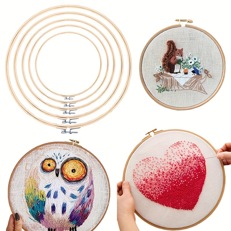 Better Crafts 8 Inch Embroidery Hoop Wooden Circle Cross Stitch Hoop for  Embroidery and Art Craft Handy Sewing (3 Piece, 8-Inch)
