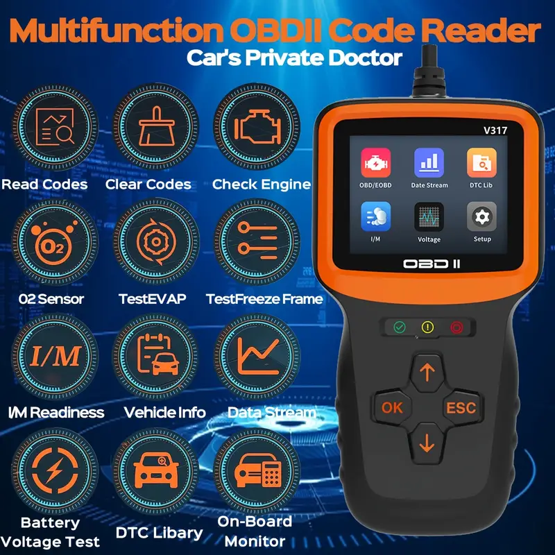 OBD2 Scanner Auto Check Car Engine Clear Fault Code Reader - Temu