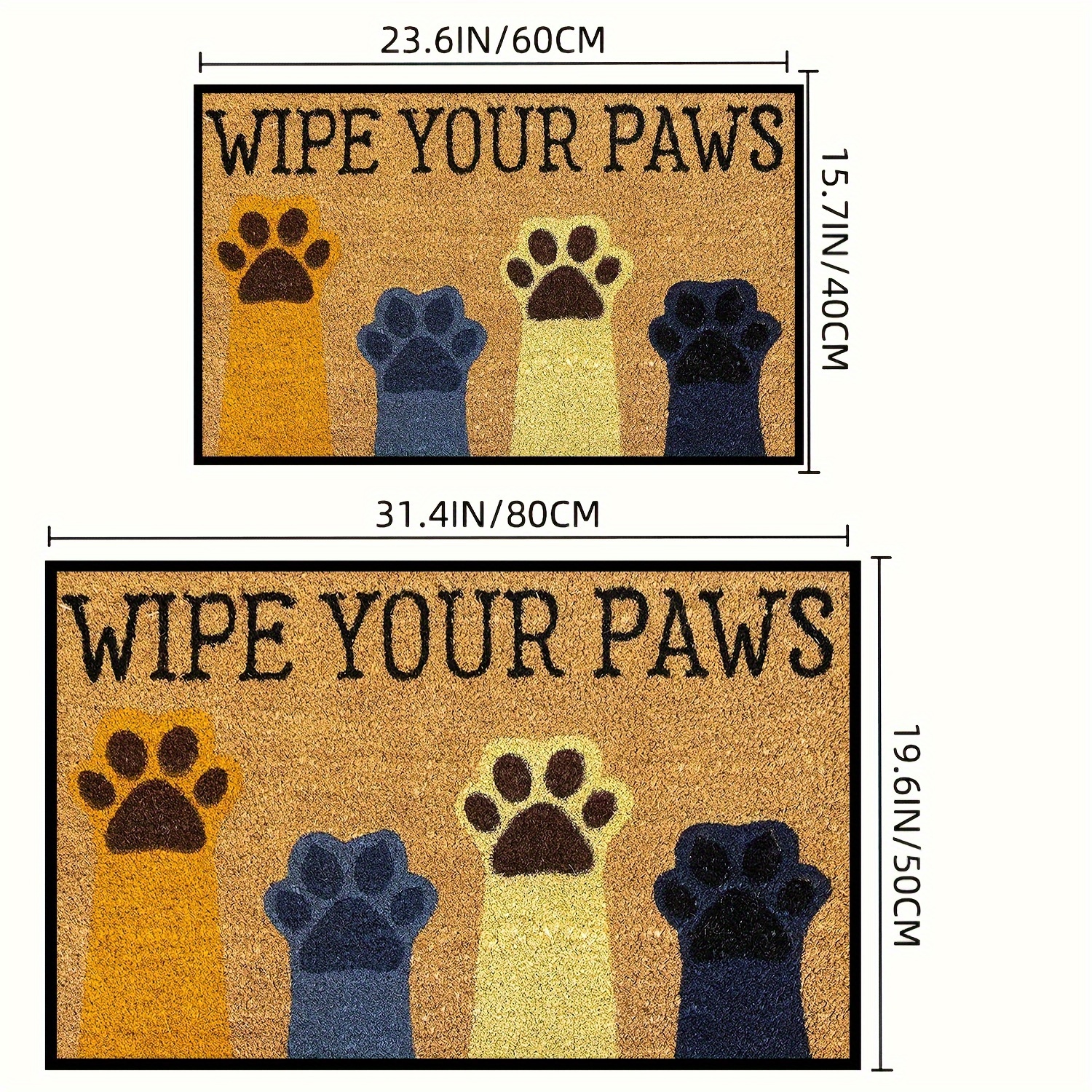 Dog Cat Paw Print Welcome Doormat Dirt Resistant Anti slip - Temu