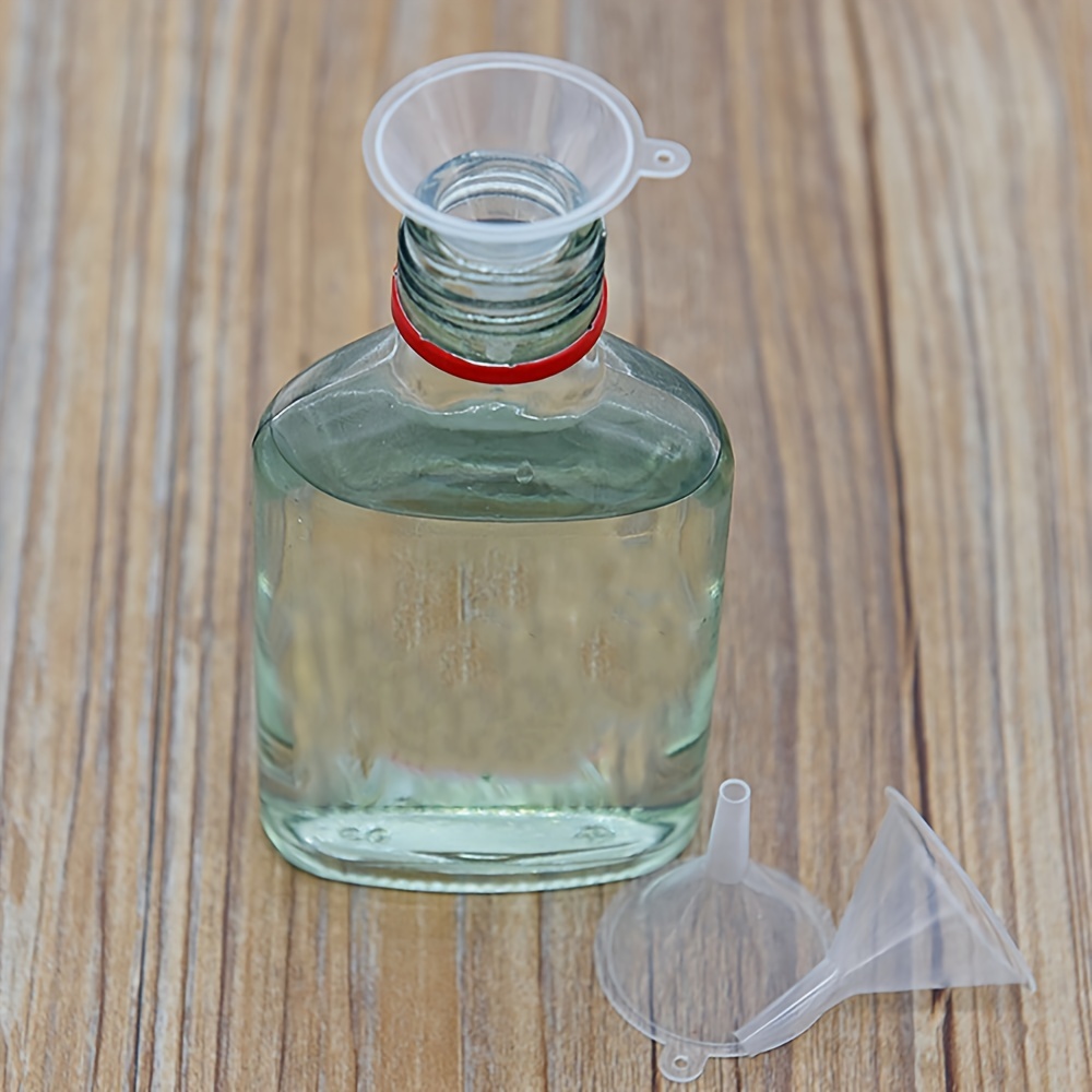 Embudo pequeño, mini embudos de plástico transparente de 1,18 pulgadas para  líquido de llenado de botellas de laboratorio científico, aceites  esenciales, perfume (paquete de 100)