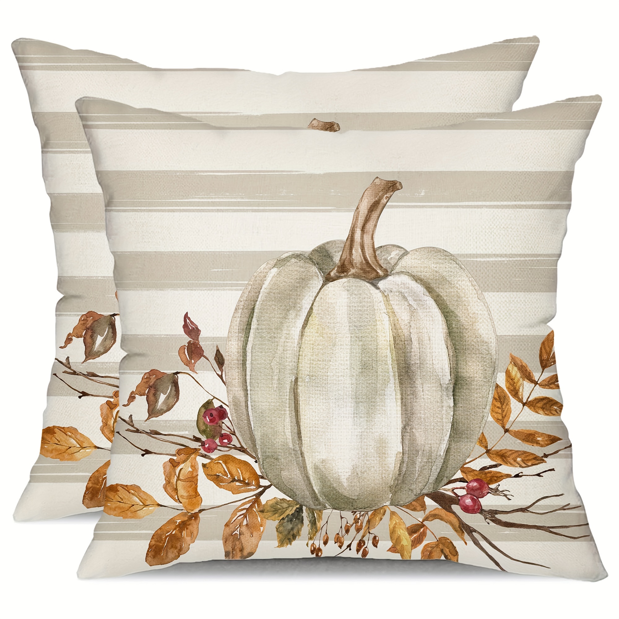 

2pcs Linen Mixed Woven Autumn Pumpkin Pillowcase