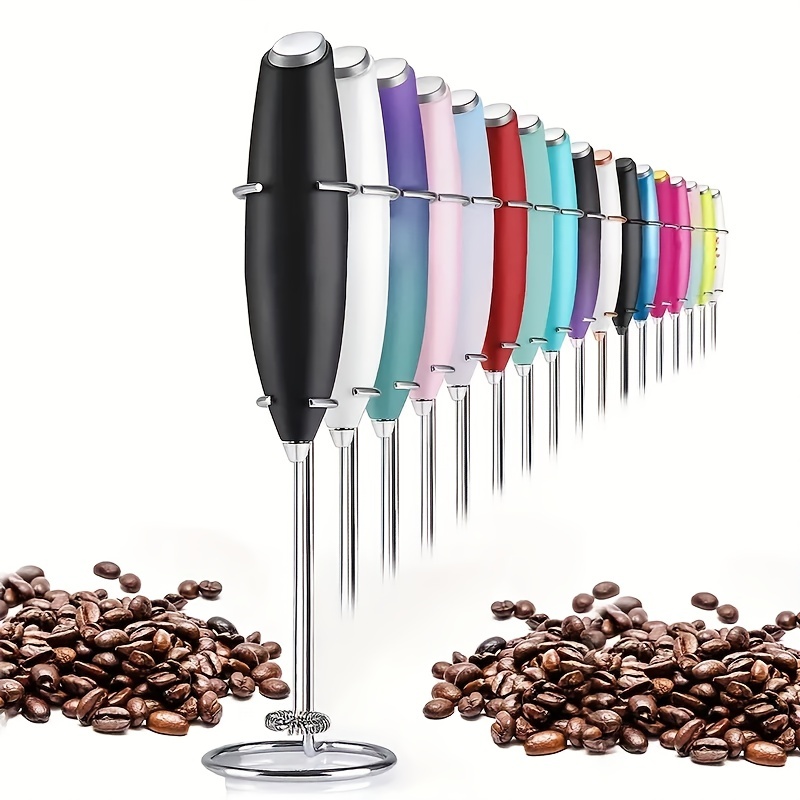 1X( with Stand Handheld Whisk Drink Foamer Blender Mixer for Coffee Frappe  Match