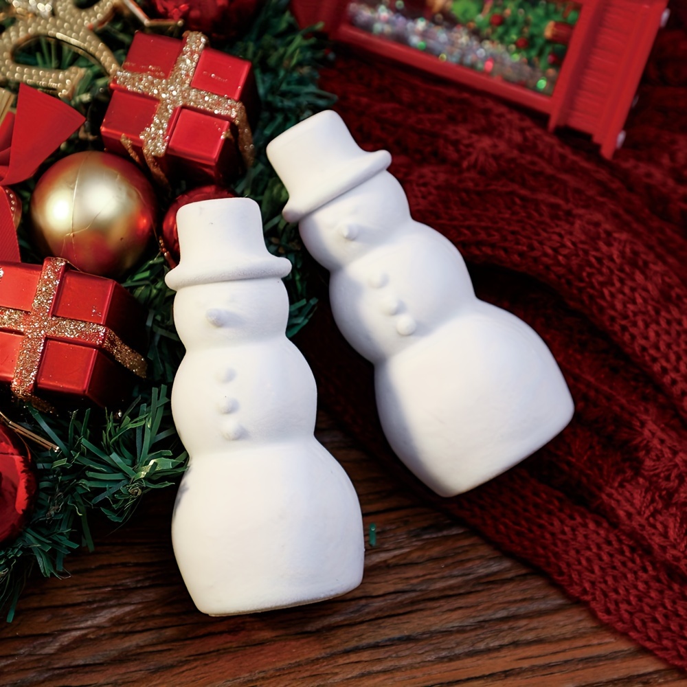 Miniature Flocked Snowman Vintage Christmas Ornament Mini Snowman