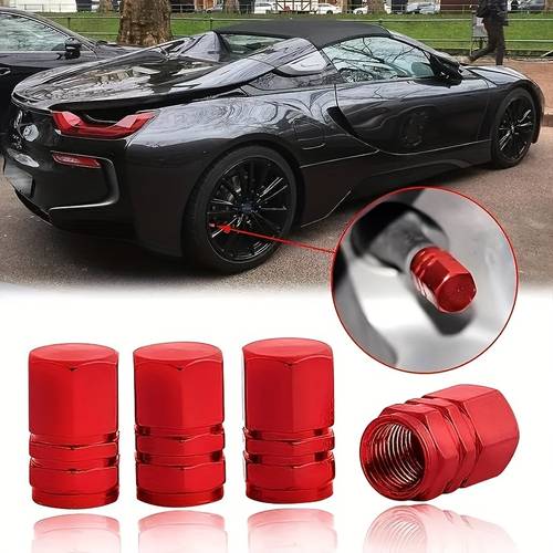 2 ORANGE HEXAGONAL ANODIZED ALUMINUM VENTIL VALVE STEM CAPS FOR
