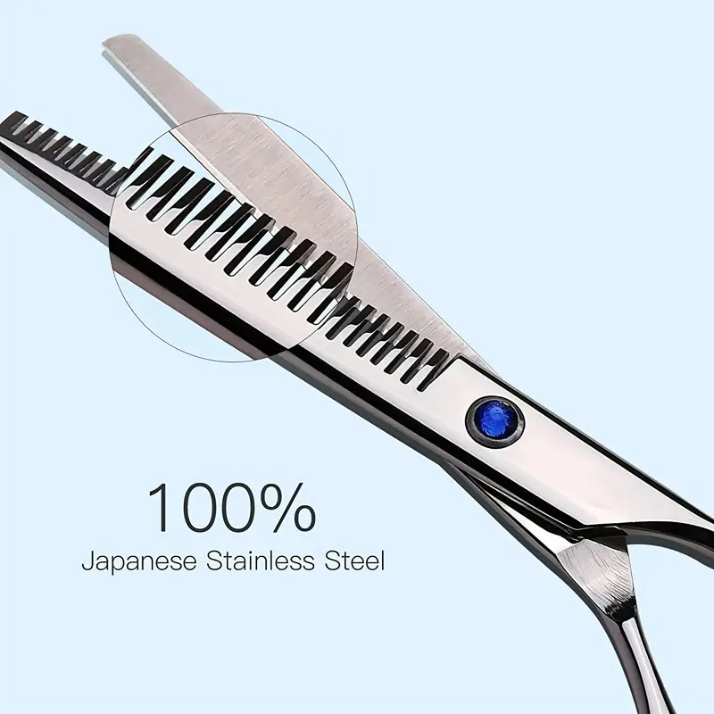 hair thinning scissors hair cutting shears professional barber hairdressing texturizing salon razor edge scissor japanese stainless steel with detachable finger ring 6 5 inch details 2
