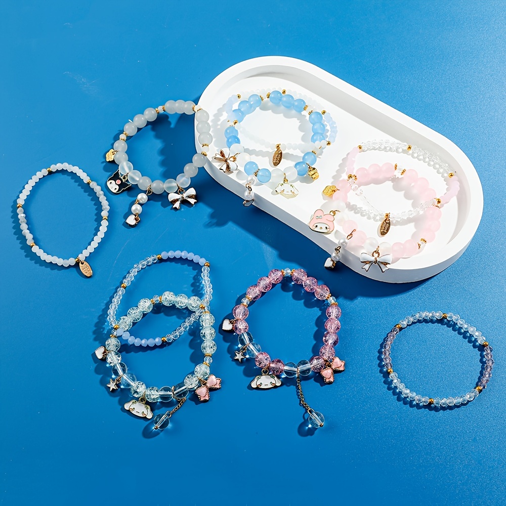 Sanrio Hello Kitty Beads Bracelets Bangle Cinnamoroll Kuromi Accessories Hello  Kitty Things Bangle Sweet Y2K Kawaii Melody Gifts - AliExpress