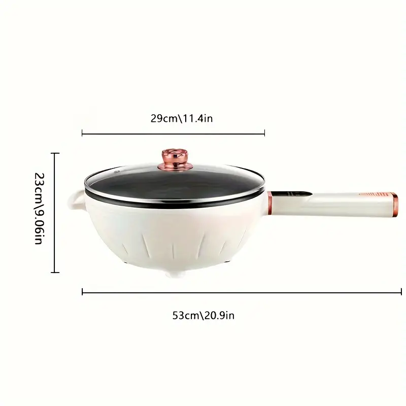 1pc, Electric Hot Pot, Multi-functional Electric Frying Pot, Integrated  Non-stick Frying Pan, Dormitory Plug-in, High-power Explosive Frying Pan,  Cook