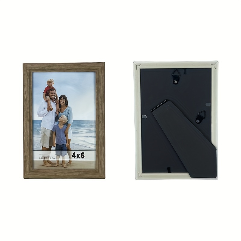 4x6 Picture Frame Wood Color/white High Definition Glass - Temu