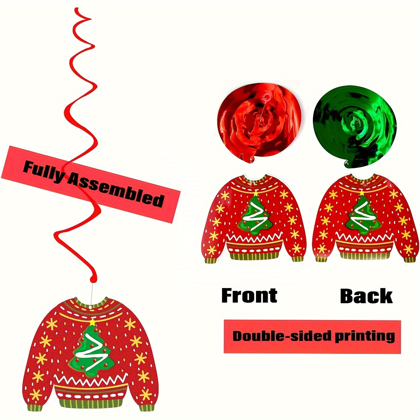 30pcs decoraciones navidad suéter feo decoraciones Temu