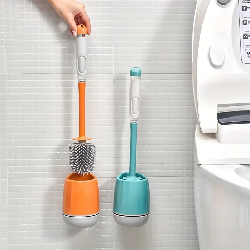 Liquid Refillable Toilet Brush With Holder Set Long Handle - Temu