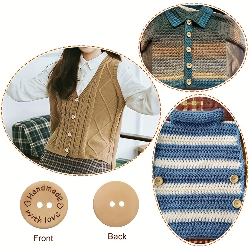  HengKe 100 botones de madera hechos a mano, botones surtidos  para manualidades, botones de costura de madera, para coser accesorios de  ropa, proyectos de manualidades, decoración de 0.787 in : Arte