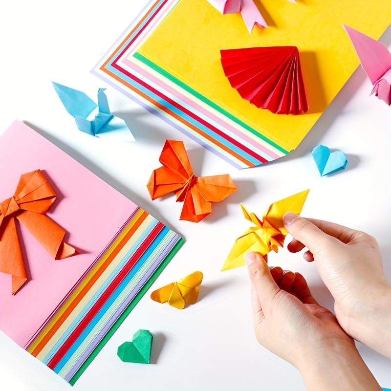  Kit de papel de origami para niños, 152 hojas de origami de  doble cara de 6 pulgadas con libro de origami instructivo, 72 patrones de  papel plegable, juguete educativo para principiantes