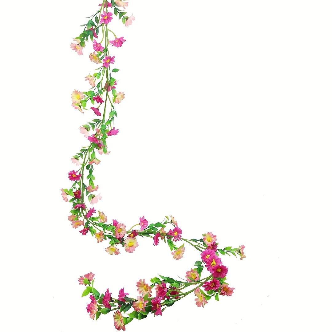 1pc, Artificial Daisy Flower Vine Wildflower Garland Spring Fake