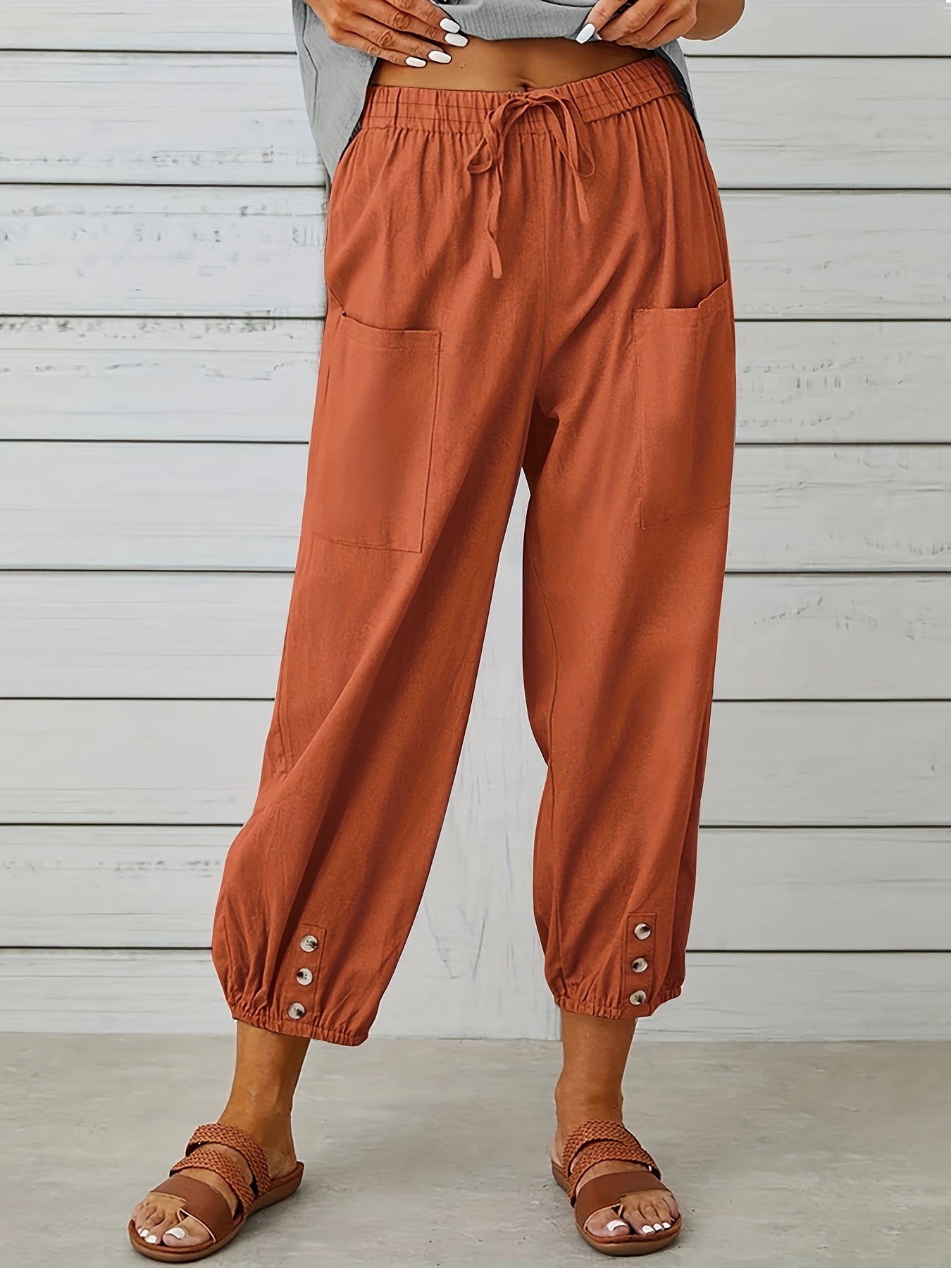  Solid Wide Leg Harem Capri Pants Women Linen Dressy Capris for  Women Summer Casual Solid Color with Pockets Crop : Clothing, Shoes &  Jewelry