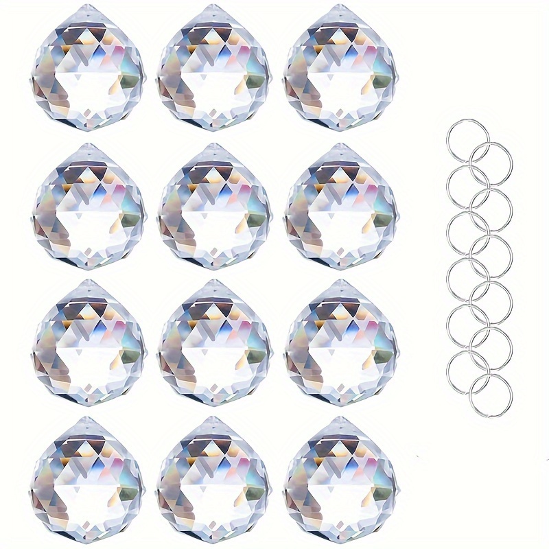 

12pcs, Transparent Glass Crystal Ball Prism Feng Shui Lamp Pendant, Home Decor, Scene Decor, Theme Party Decor