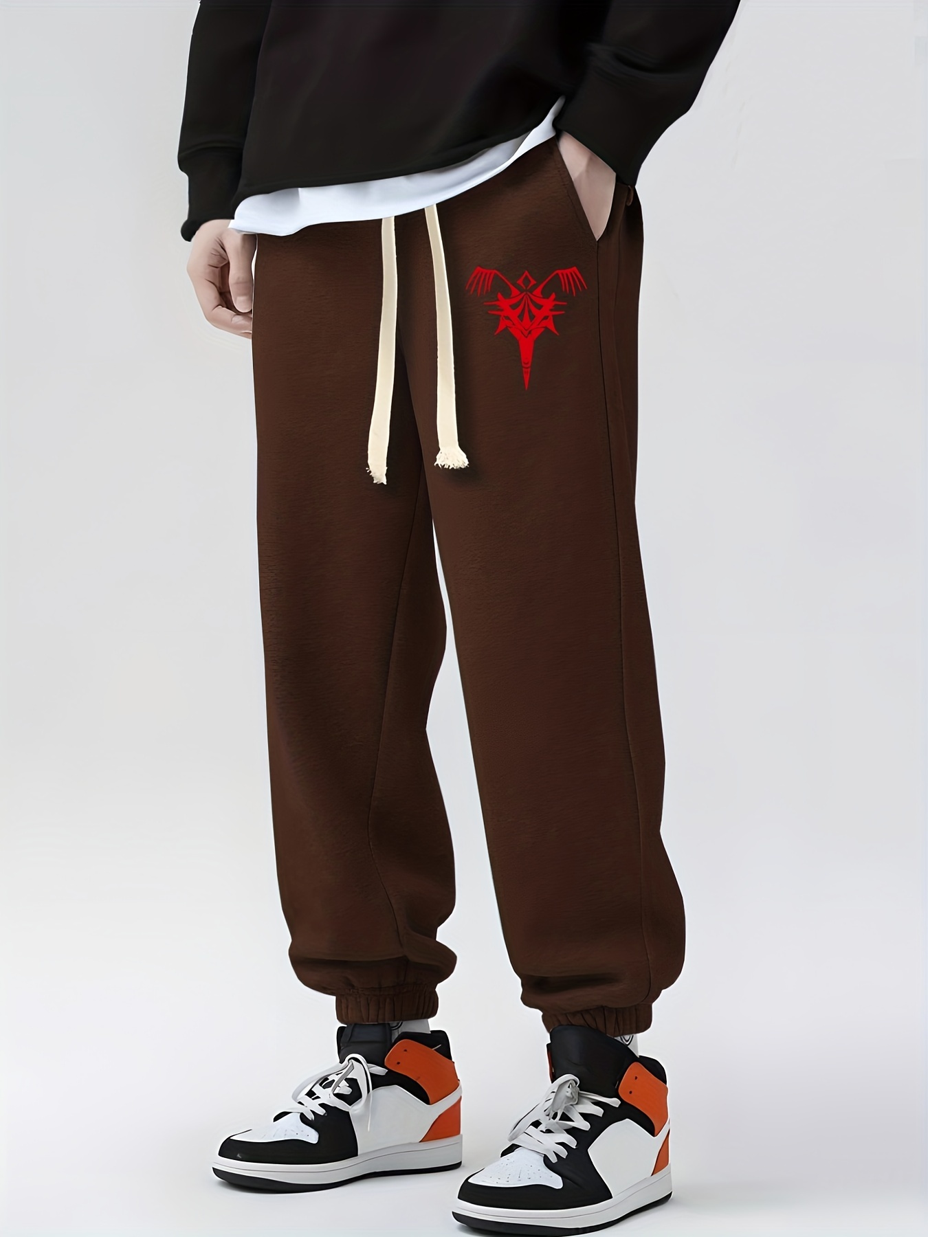 Ethnic Print Drawstring Sweatpants Loose Fit Casual Joggers