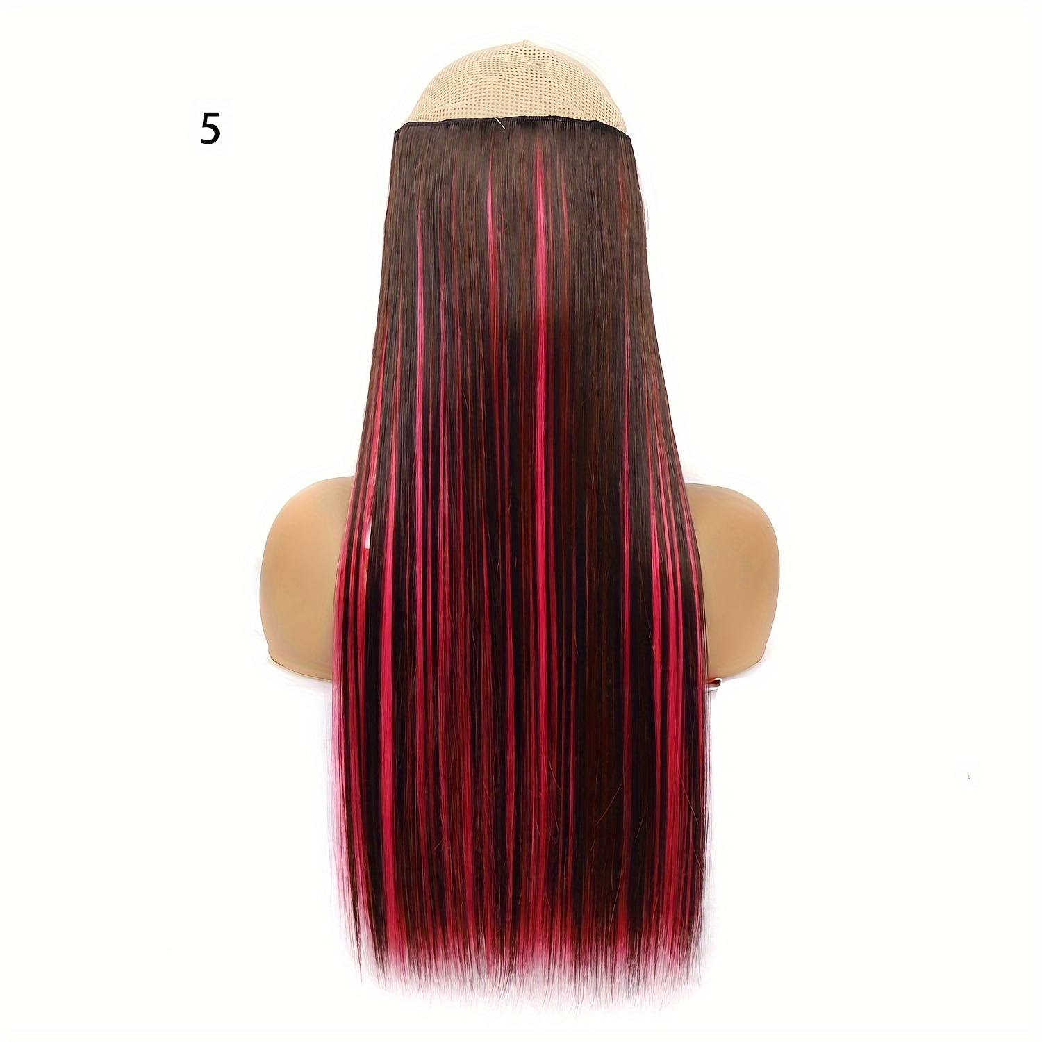  Anrosa Wire Hair Extensions Human Hair Light Dark Brown #2A  Fish Line Extensions Straight Hair Invisible Human Hair Extension Clip In  With Transparent Fishing Wire Hairpiece Headband For Women 20Inch