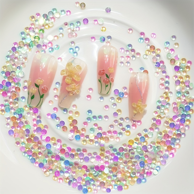 3d Mixed Color Flatback Crystal Beads Acrylic Nails Flatback