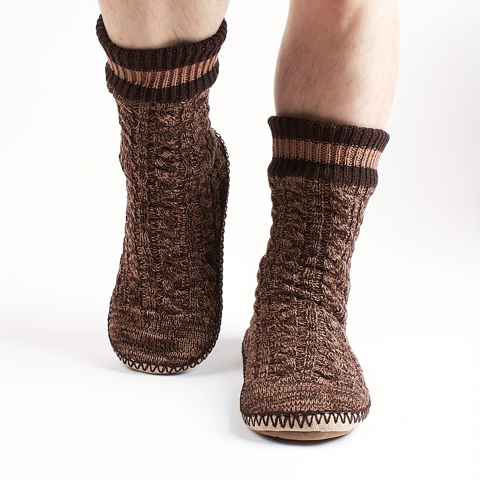Mens Boot Slipper Socks Winter Non Skid Warm Slipper Socks Cozy Soft Indoor  Socks With Fluffy Faux Fur Lined - Men's Shoes - Temu Canada