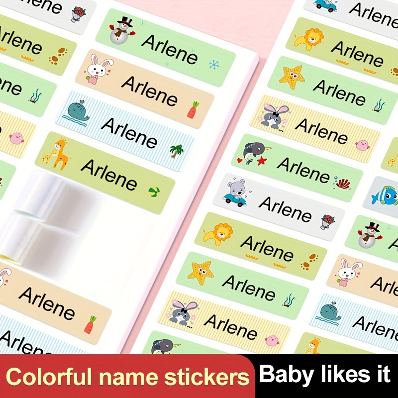 Animal Patterns Waterproof Name Labels For Kids