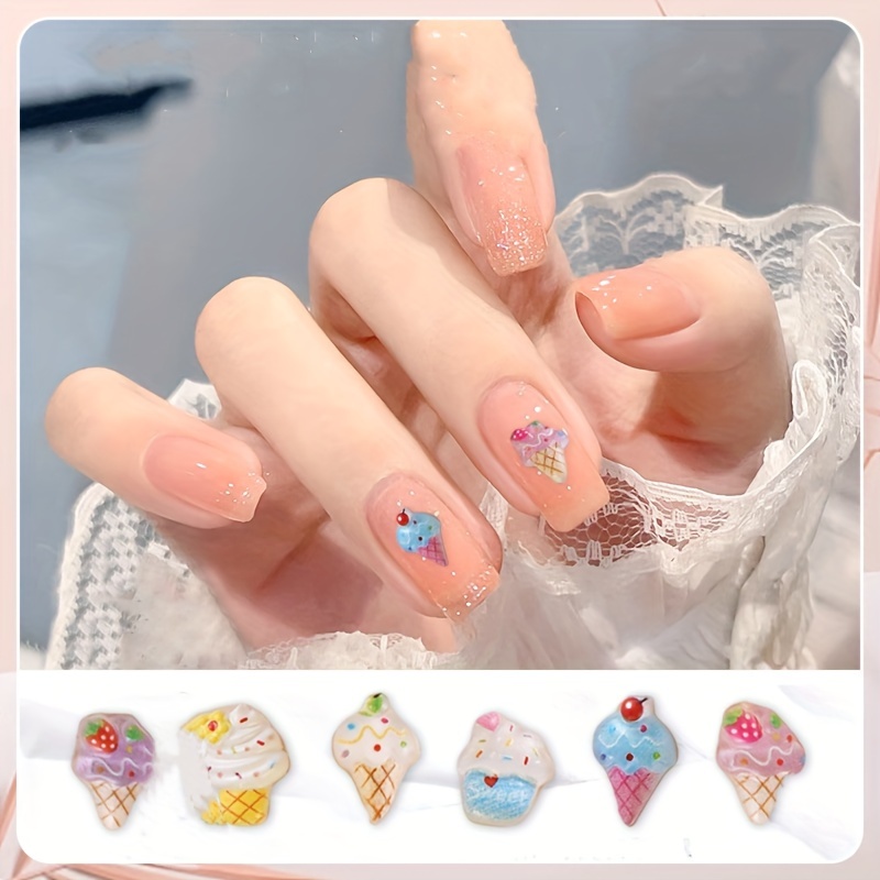 Cute Resin Nail Cartoon Jewelry Design 3d Flat Back Lollipop - Temu