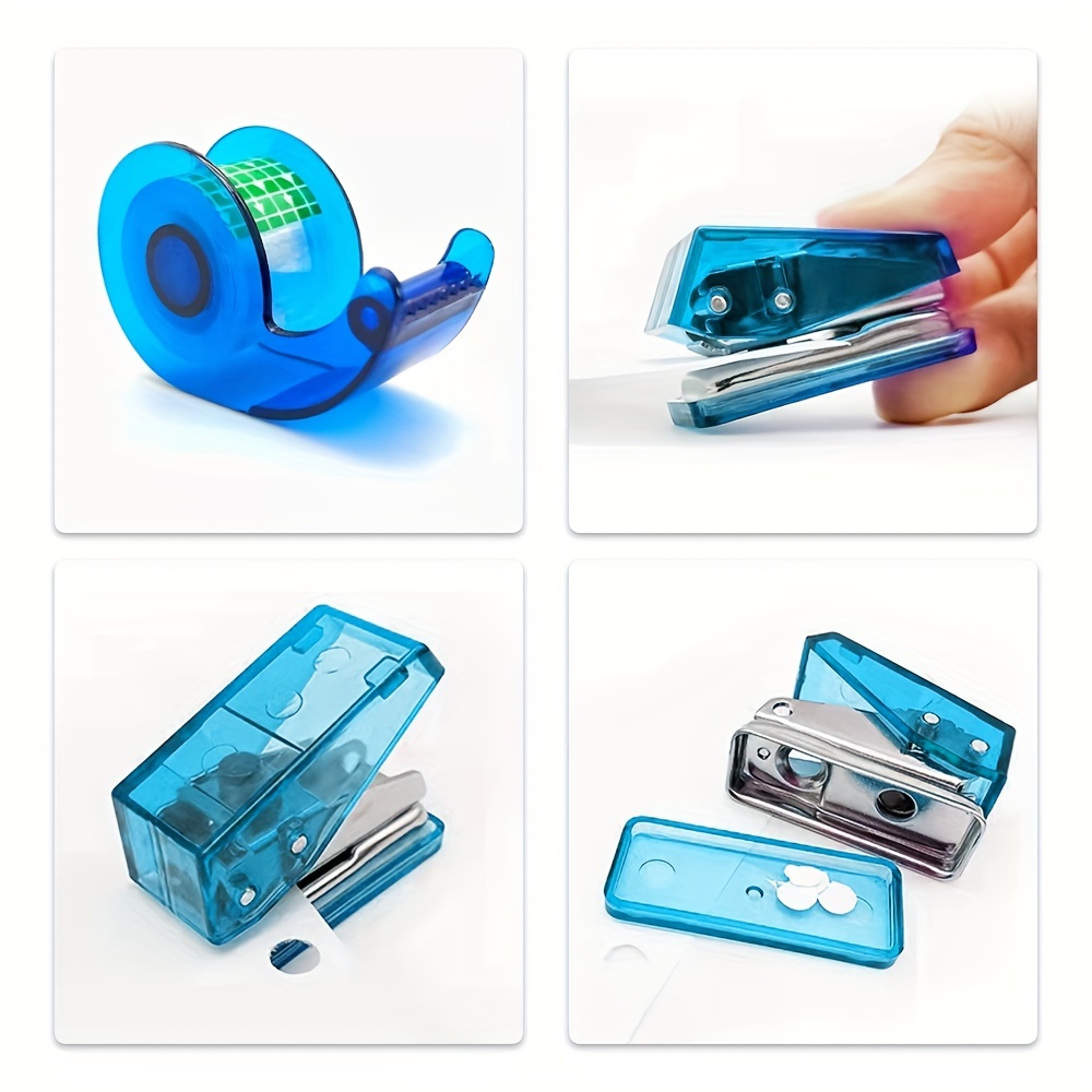 Blue Mini Office Supply Set Include Mini Stapler Tape - Temu