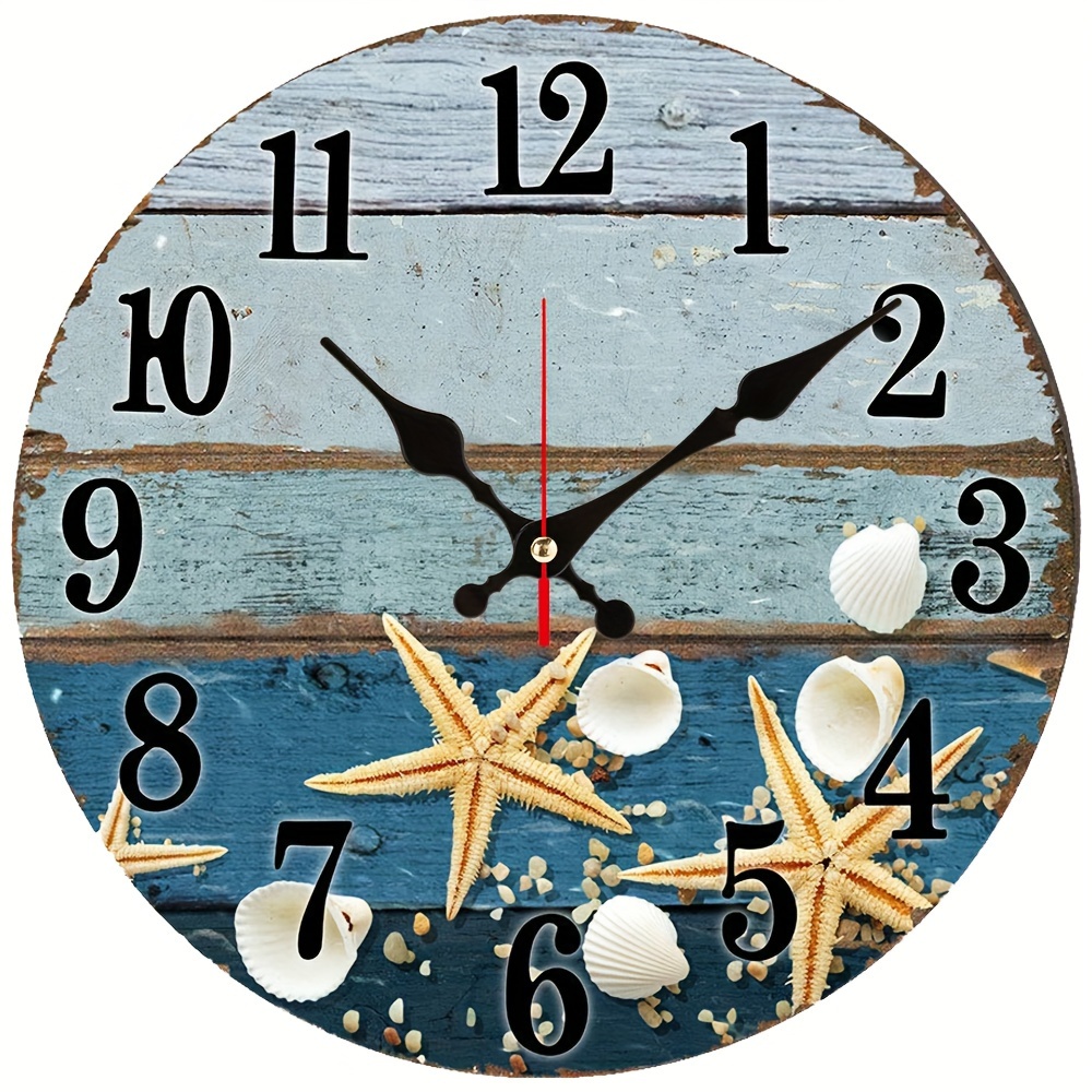 1pc Reloj Playa Baño Decoración Playa Reloj Pared Temático - Temu
