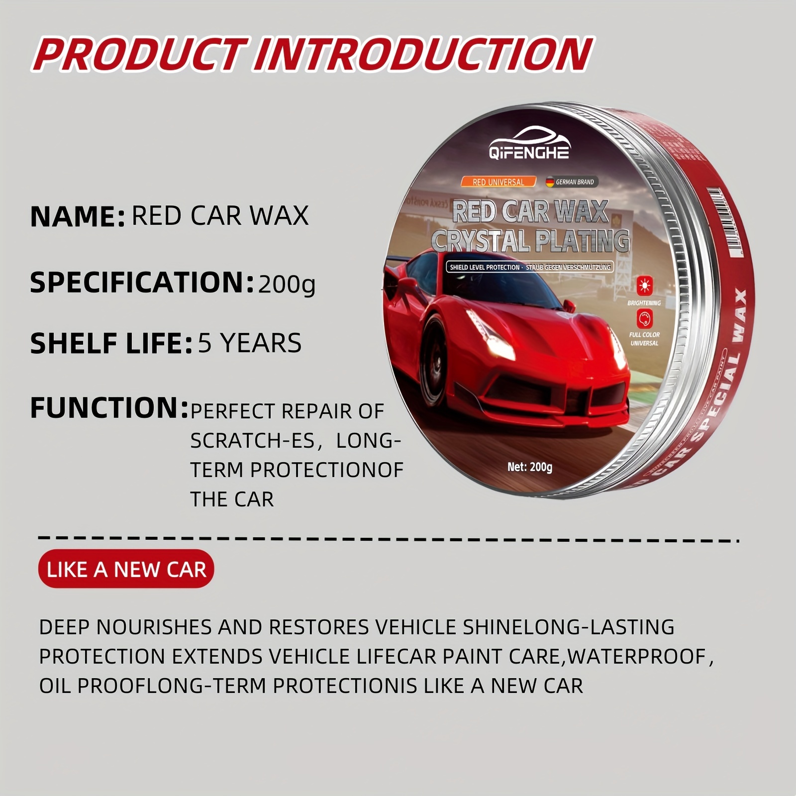 Wax for Cars Polish 200g Car Polishing Wax Exterior Car Detailing Scratch