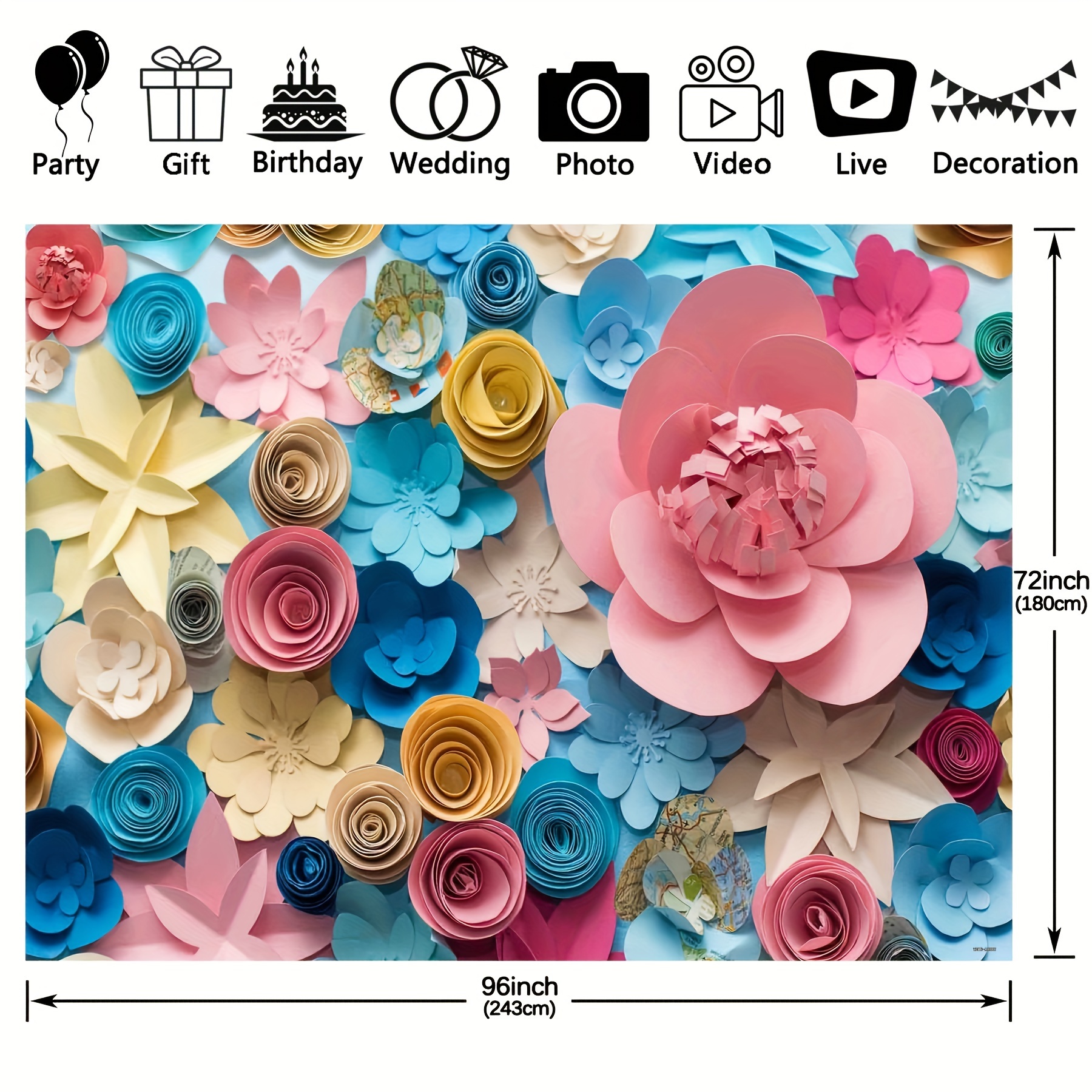 Paper Flower Backdrop Wall Wedding