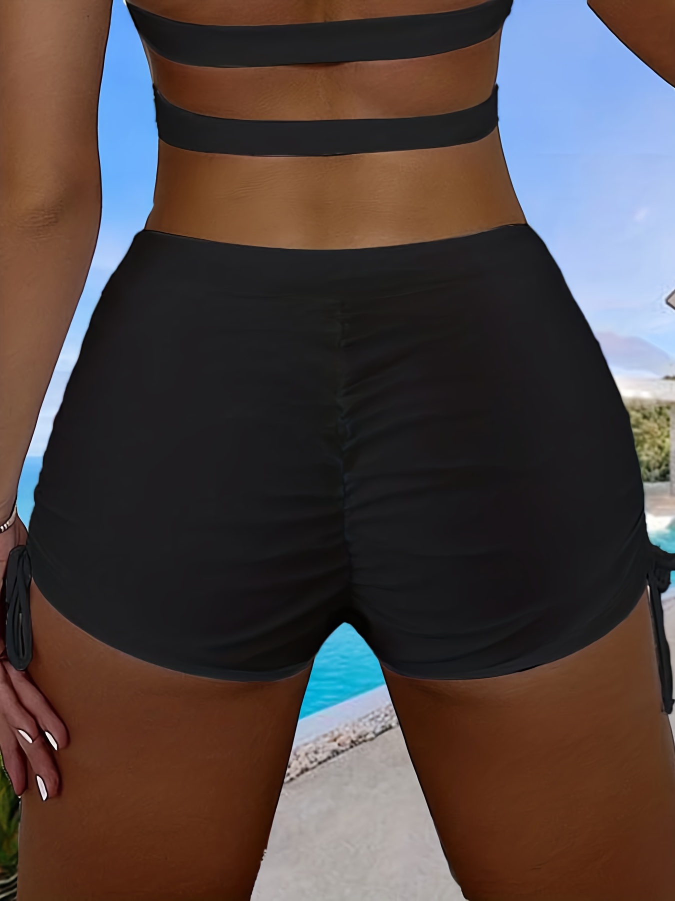 Swim Booty Shorts - Black Sand