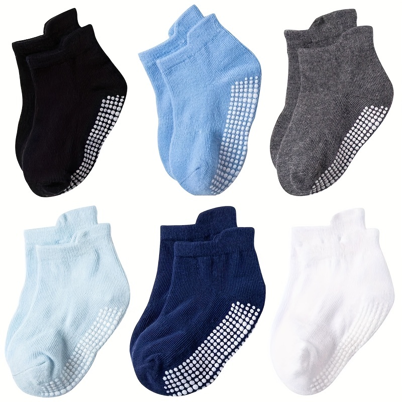 Calcetines tobilleros antideslizantes para niños, calcetines  antideslizantes de corte bajo, para bebés de 1 a 3 años, 8 pares