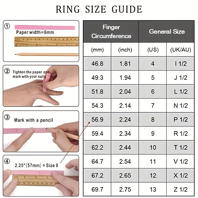 Letter to deals number ring size