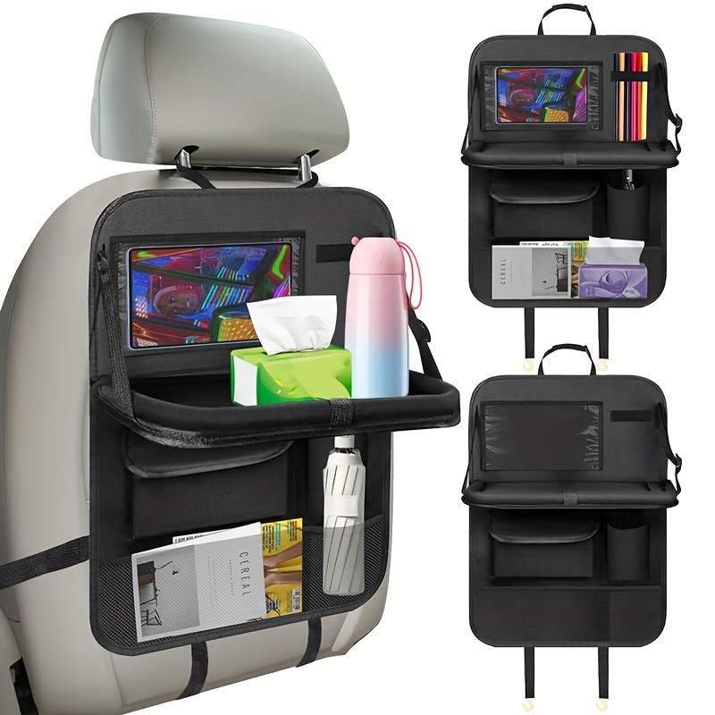 Rückenlehnenschutz Auto Kinder,2 Stück Multi Taschen Auto Organizer Rücksitz  Autositz für Kinder, 600D Oxford Wasserdicht mit Tablet Halterung Tasche