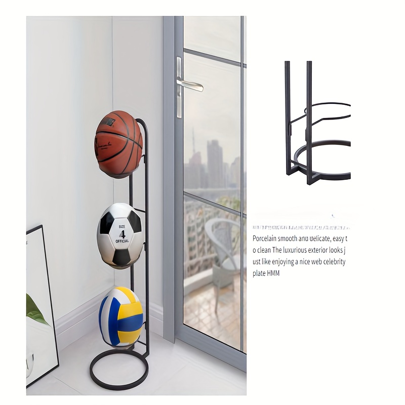Soporte de exhibición de hierro y baloncesto para decoración del hogar,  estante de bola de montaje