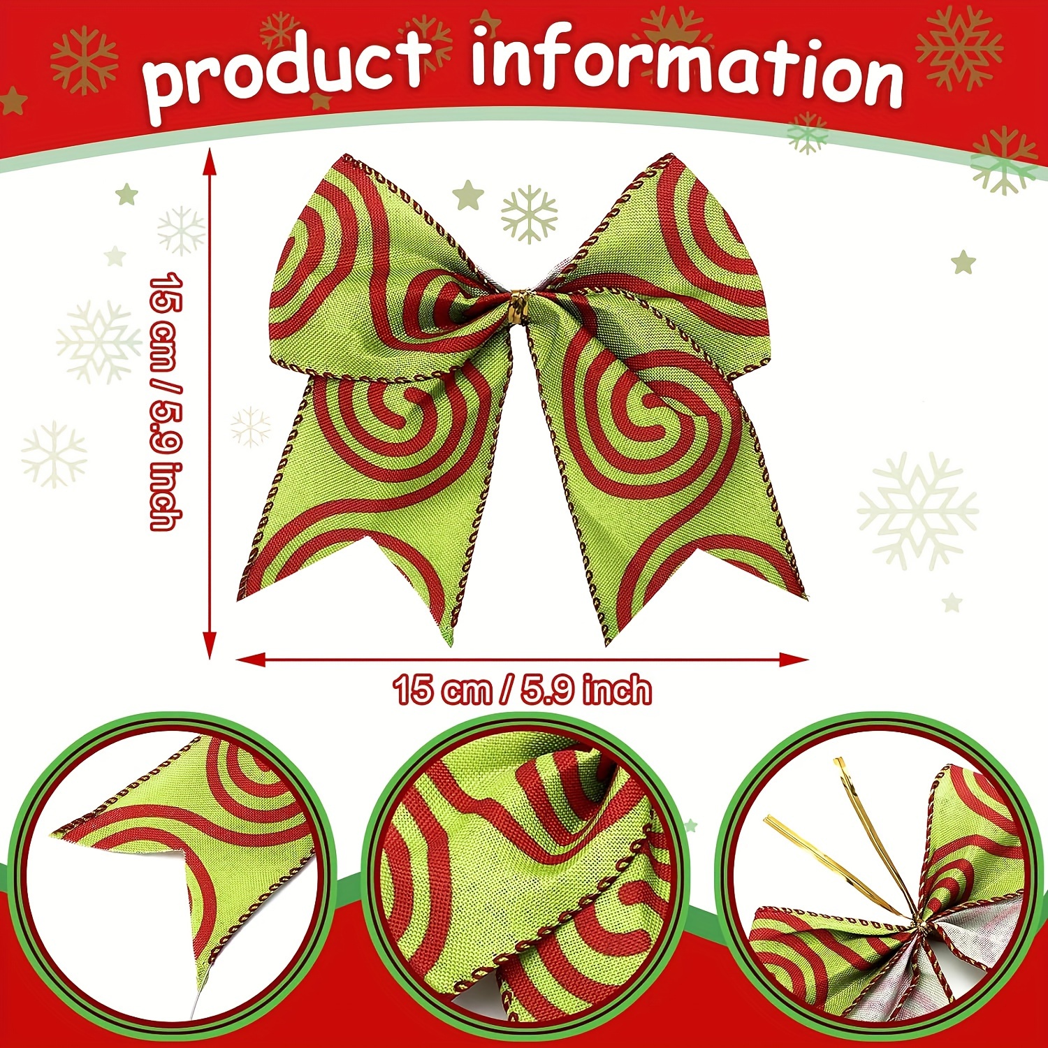 Christmas Candy Bows Red Green Candy Bows Xmas Tie Bows - Temu