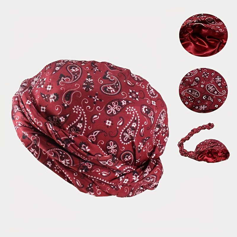 

1pc Fashion Paisley Pattern Men's Satin Lined Braid Hat For Spring And Autumn