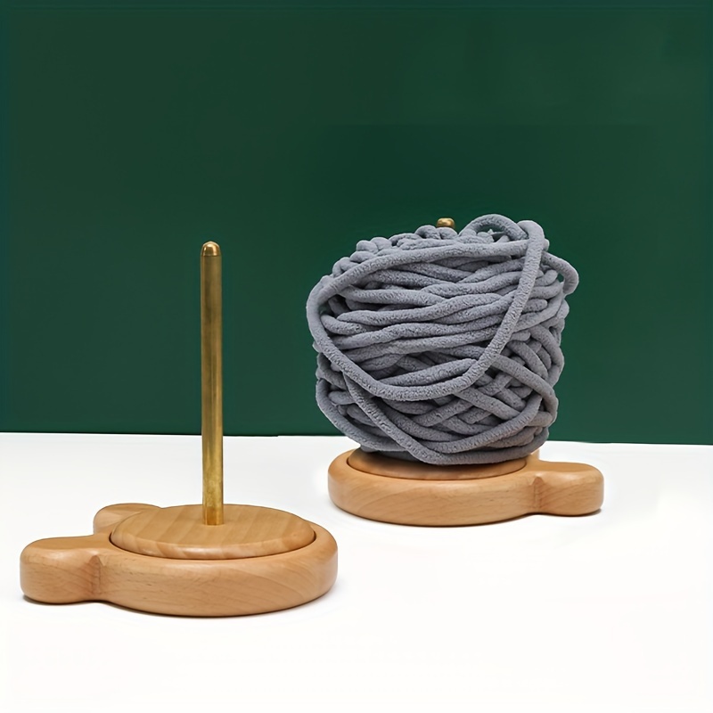 Wooden Yarn Holder For Knitting And Crocheting Rotatable - Temu