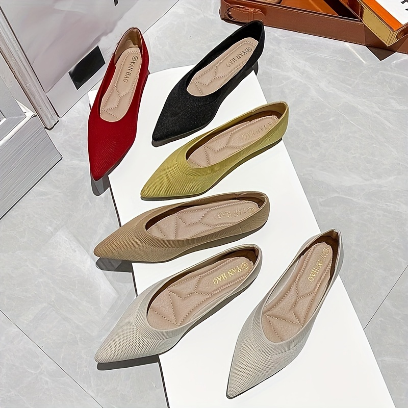 Zapatos Planos Minimalistas Color Sólido Mujer Zapatos - Temu