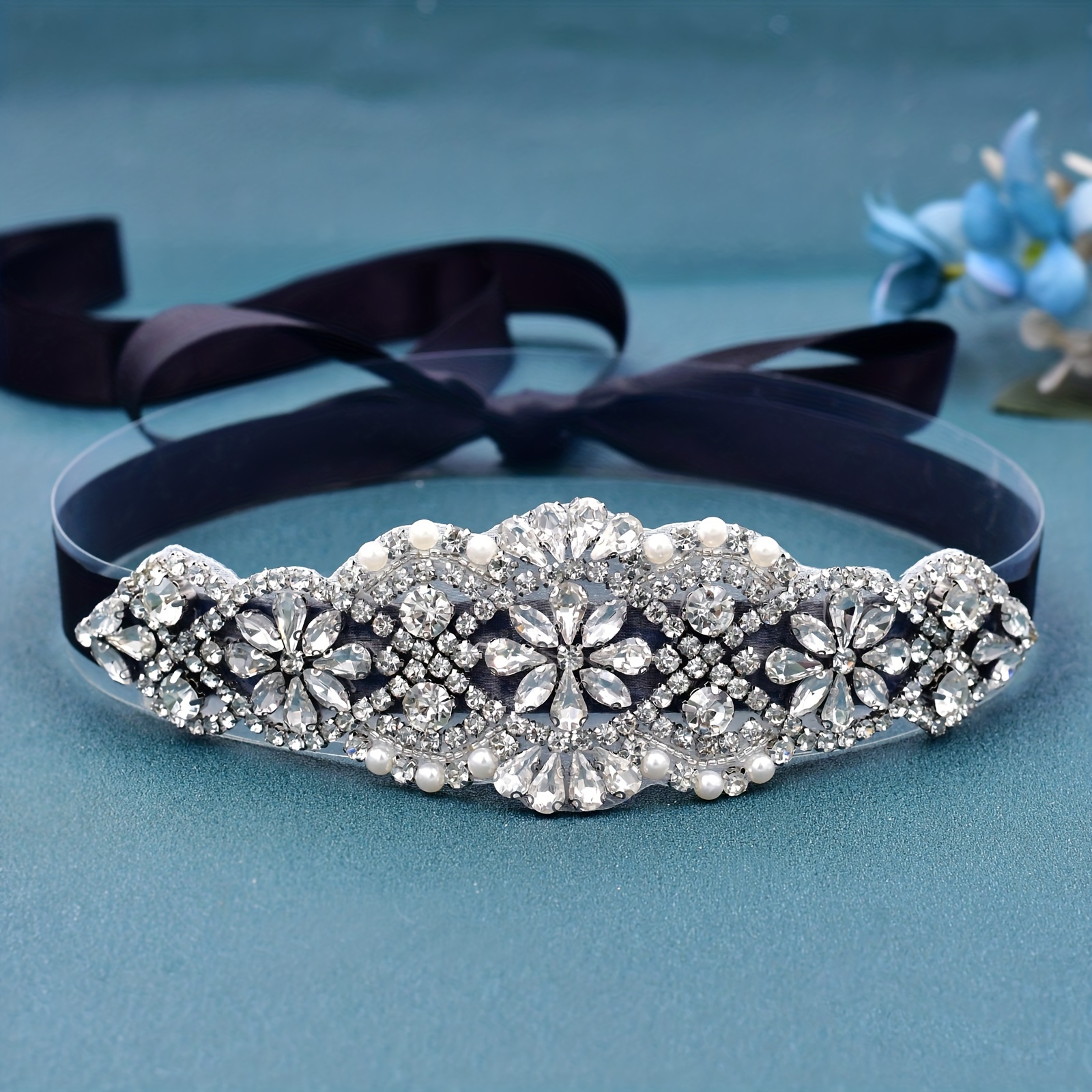 TOPQUEEN-fajas de diamantes de imitación de cristal para mujer, cinturón de  fiesta de noche para dama de honor, accesorios para vestidos de novia