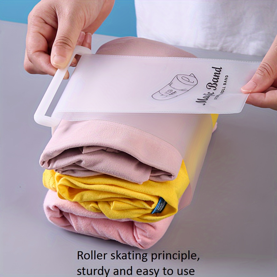 3/6pcs Clothing Folding Storage Strap, Clothes Folding Organizer Gadget,  Durable Clothing Storage Strap, Towel Roll Folding And Organizing Strap,  Sock