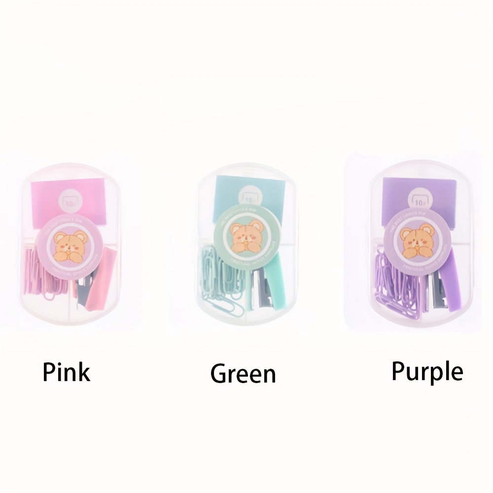 Cute Mini Stapler Set Morandi Color Morandi Color Stapler - Temu