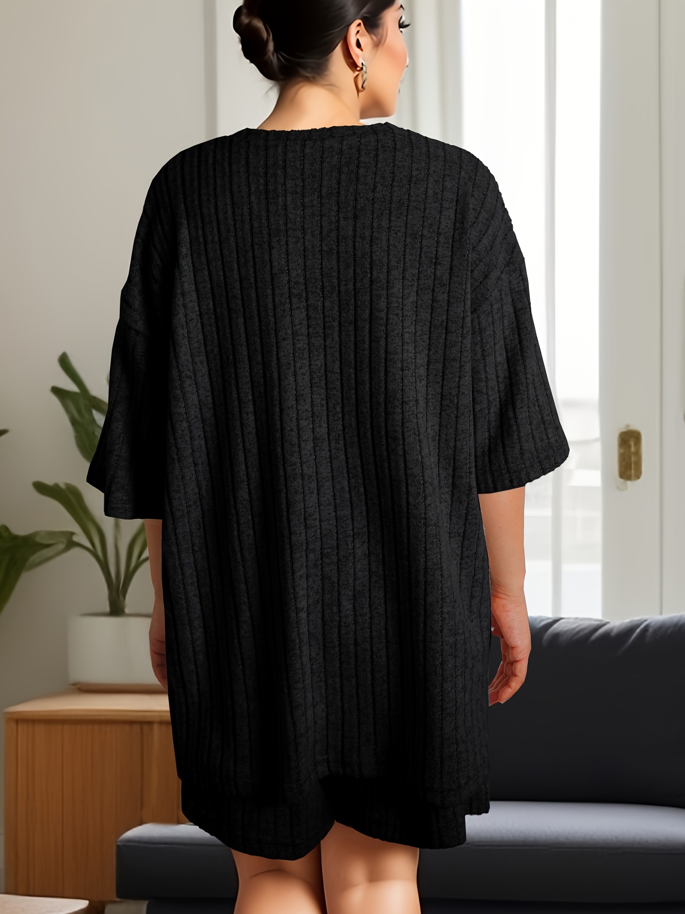 Plus size short hot sale sleeve sweater