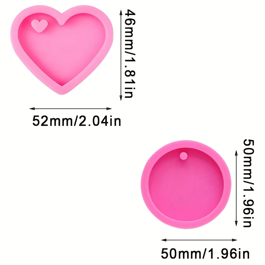 6pcs Keychain Jewelry Mold Christmas Silicone Mold For Resin Epoxy  Accessories Heart Round Shape DIY Craft Jewelry Making Resine