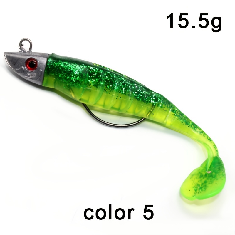 Fishing 5pcs/Lot Soft Fishing Lure 12cm 16g Tail Jig Head Hook