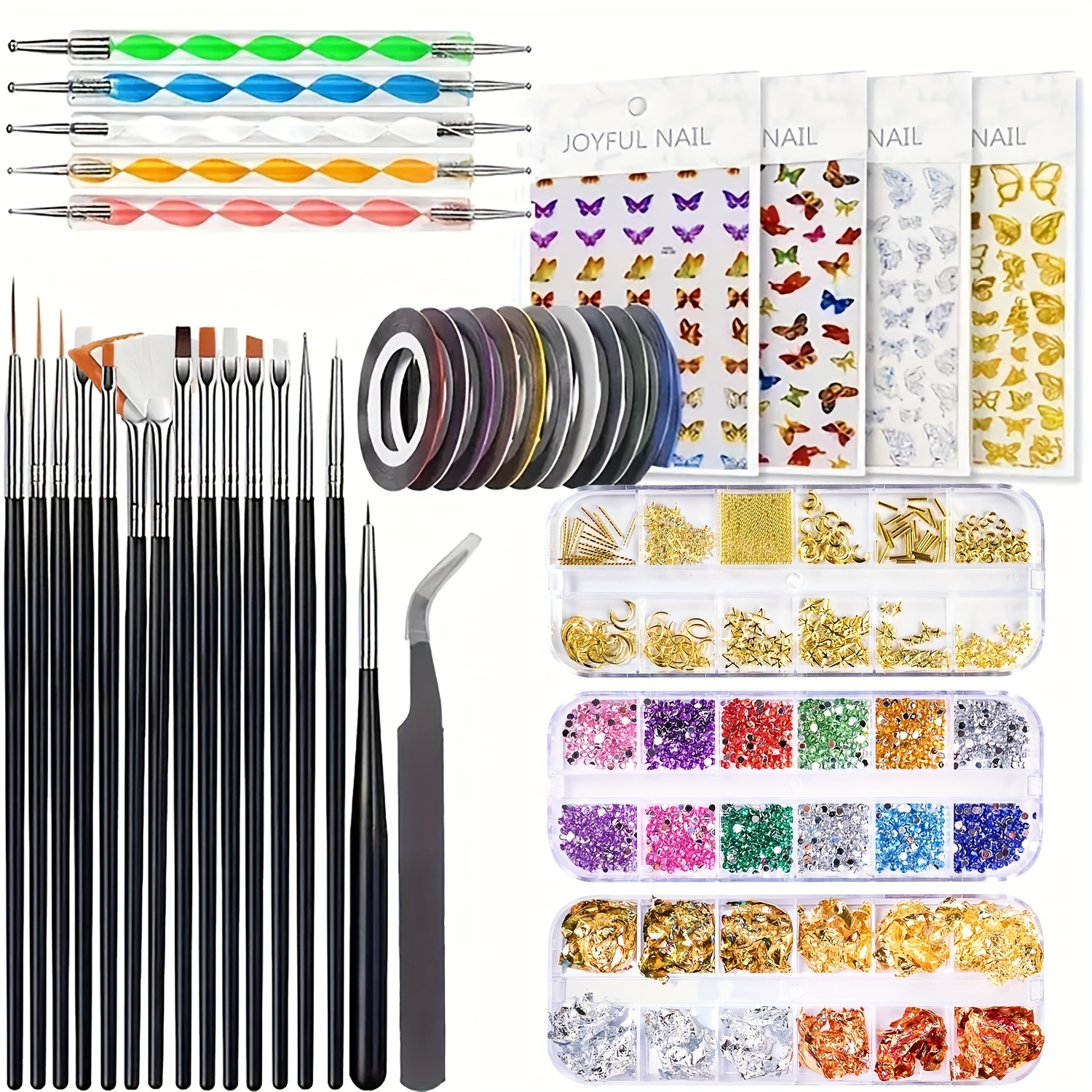 Nail Art Design Tools 3d Nail Art Decorations Kit With Nail - Temu