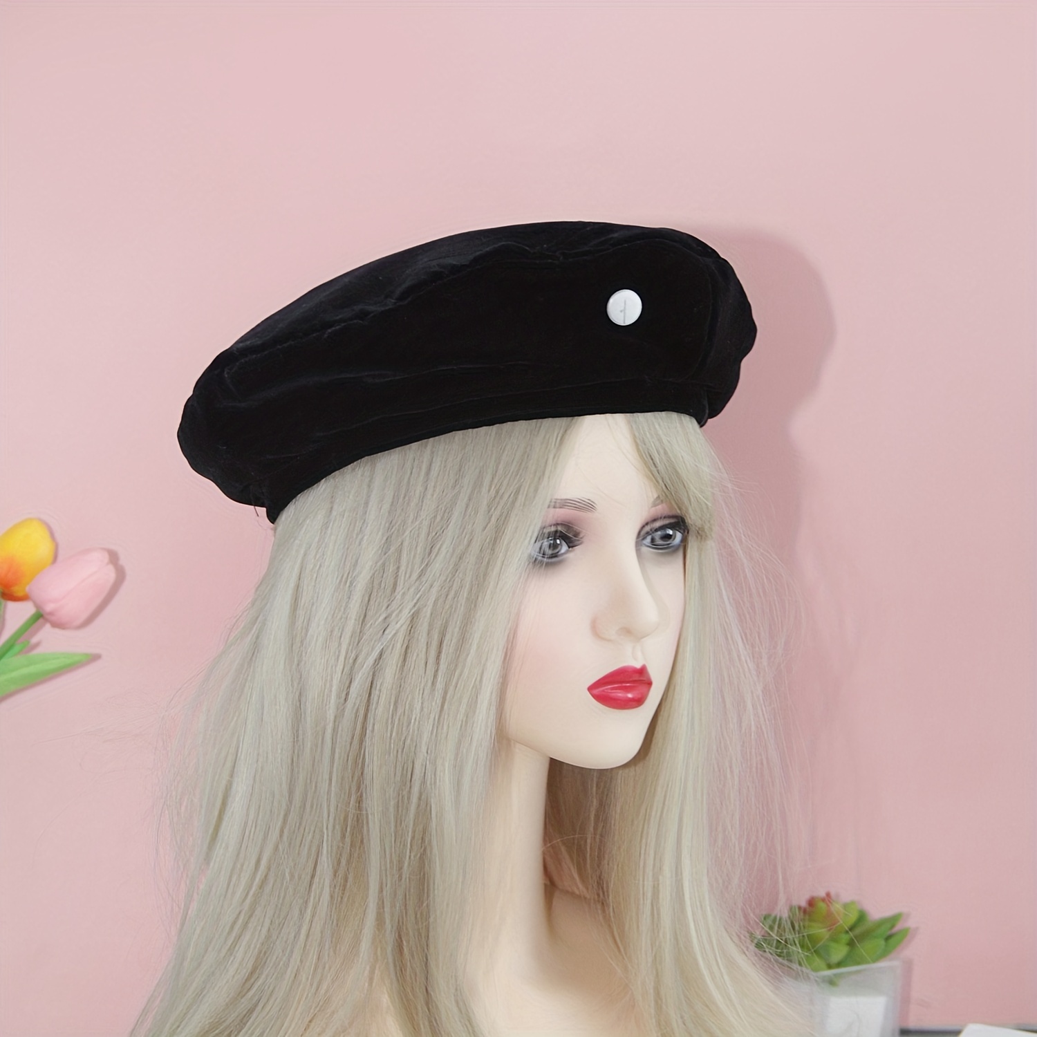 Classic Solid Color Berets Winter Warm Velvet Beret Hat Elegant Lightweight Painter Hats For Women