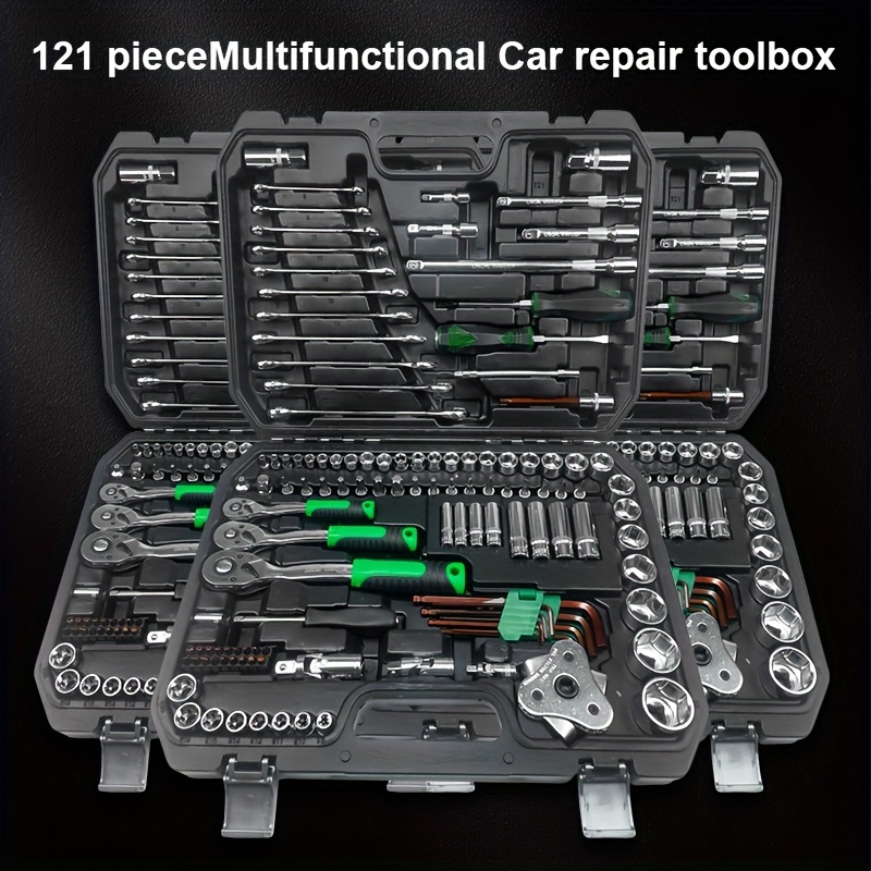 121pcs/set 72-Tooth High Precision Fast Ratchet Wrench Set, Car And  Motorcycle Repair Tool Kit, Hardware Wrench Tool Set, Special Maintenance  And Repa