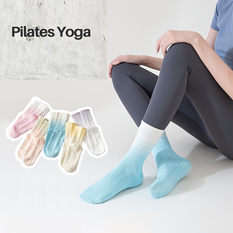 Calcetines de baile antideslizantes Algodón Pilates Yoga Mujer Fitness  Tobillo Calcetines (Blanco)